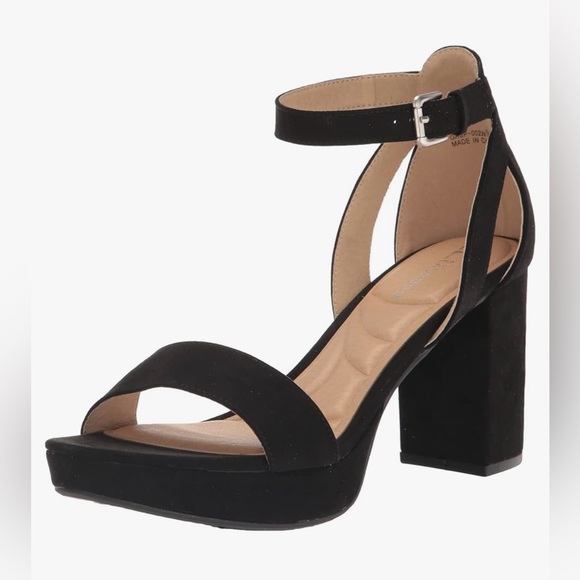 Women Dress Sandals Sueded Black Size 6W - Picture 2 of 4